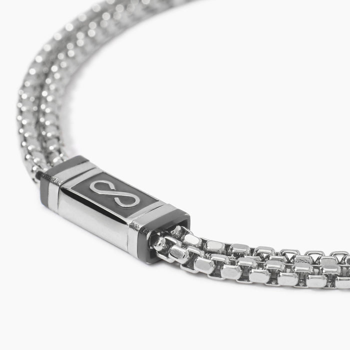 Bracciale uomo in acciaio con catene venete e simbolo infinito