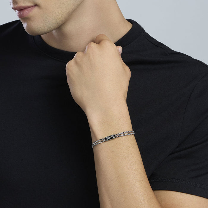 Bracciale uomo in acciaio con catene venete e simbolo infinito