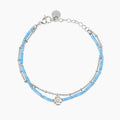 Bracciale con catene in acciaio e turchese