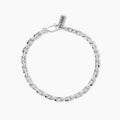 Bracciale uomo regolabile con catena in acciaio argentato