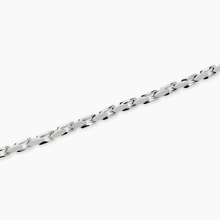 Bracciale uomo regolabile con catena in acciaio argentato