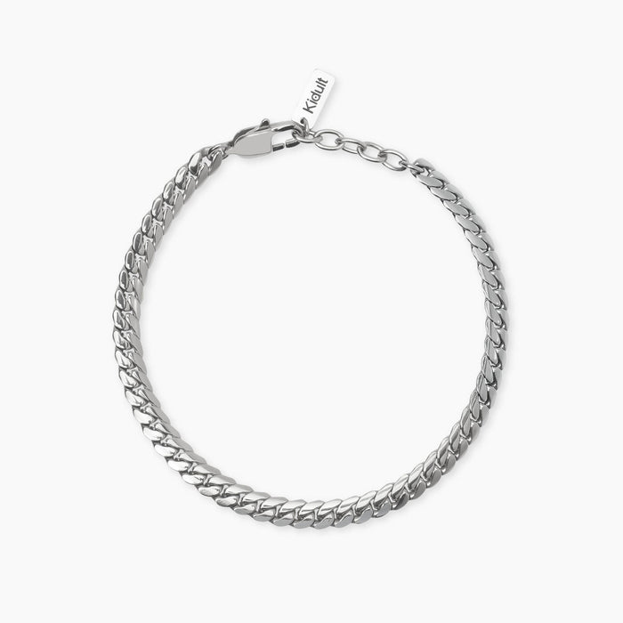 Bracciale con catena groumette piatta