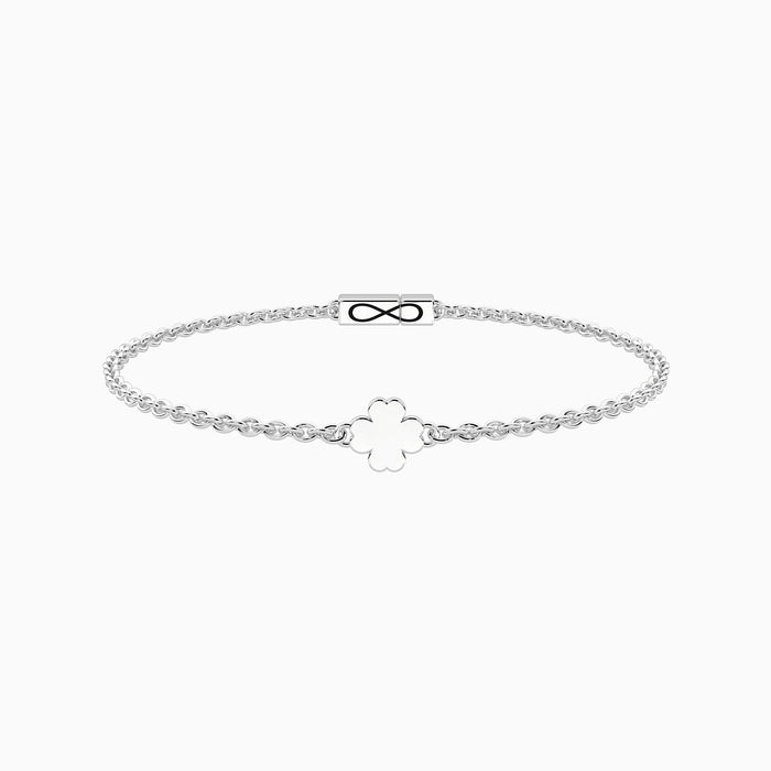 Bracciale infinity con quadrifoglio
