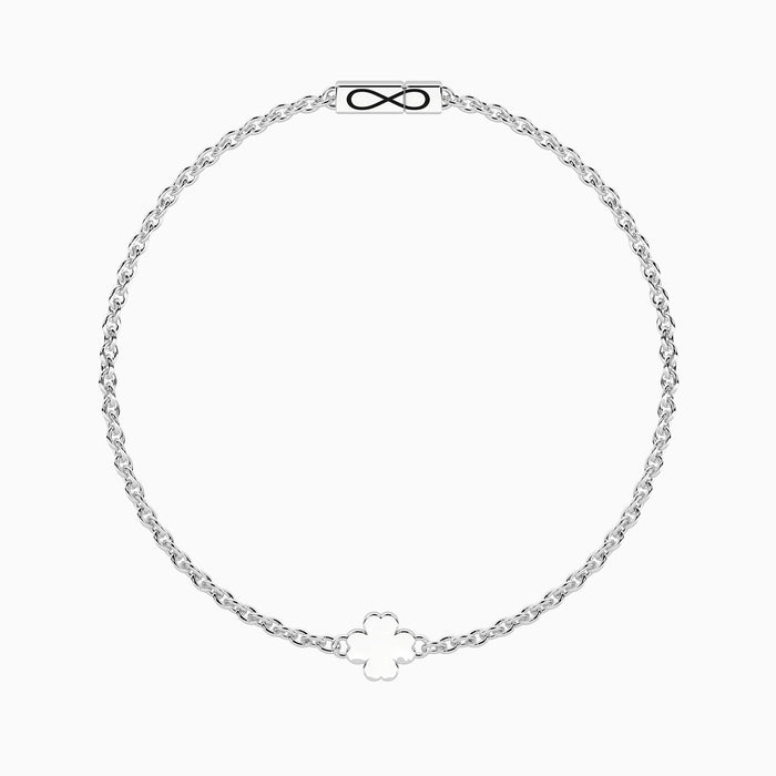 Bracciale infinity con quadrifoglio