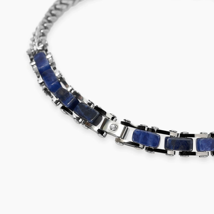 Bracciale con catena franco con sodalite blu
