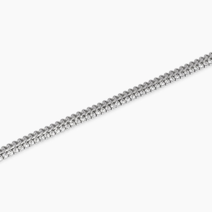 Bracciale con catena franco e catena in cristalli