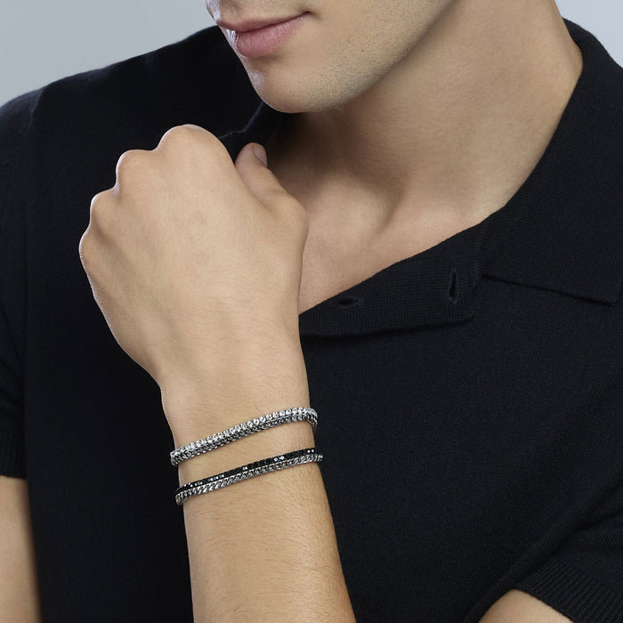 Bracciale con catena franco e catena in cristalli