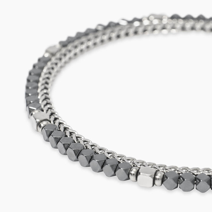 Bracciale catena franco e catena in ematite