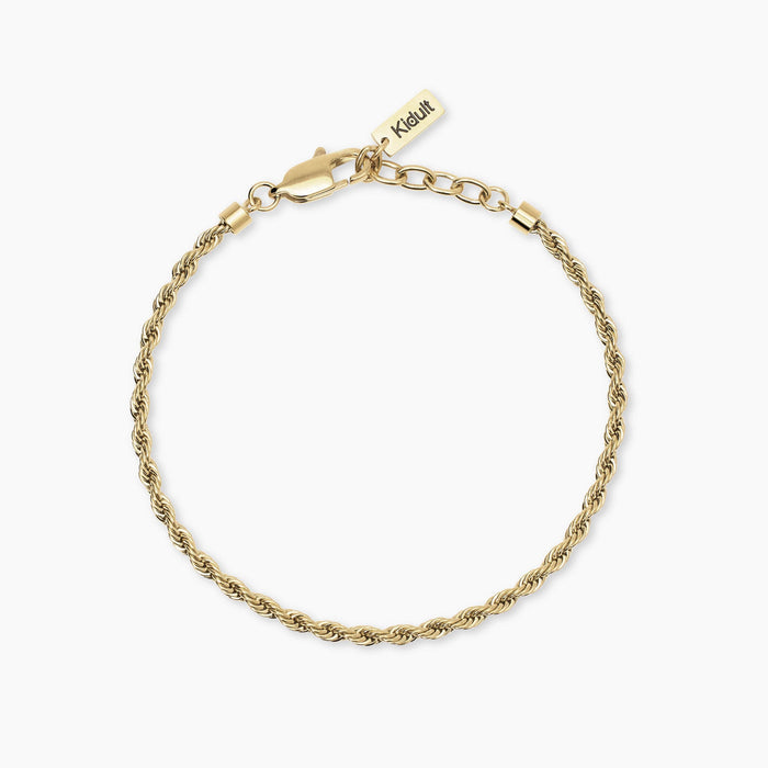 Bracciale con catena corda in acciaio dorato