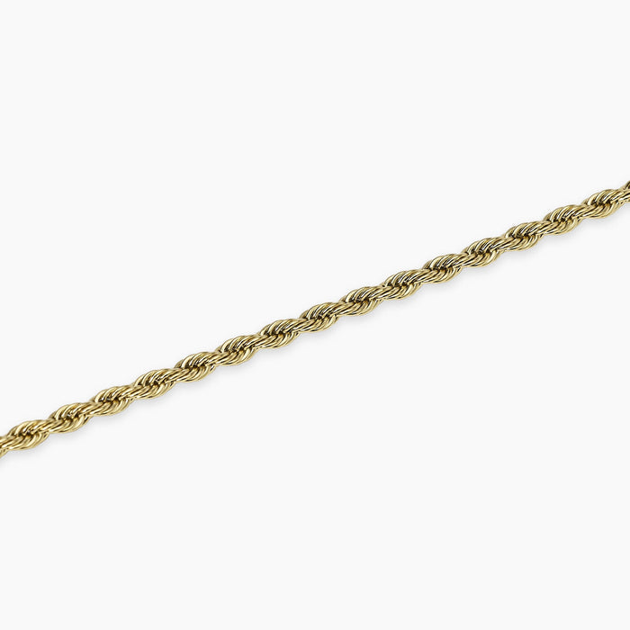 Bracciale con catena corda in acciaio dorato