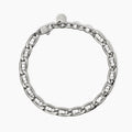 Bracciale groumette e cristalli bianchi in acciaio argentato