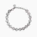 Bracciale martellato in acciaio argentato