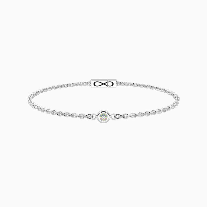 Bracciale infinity con diamante lab-grown
