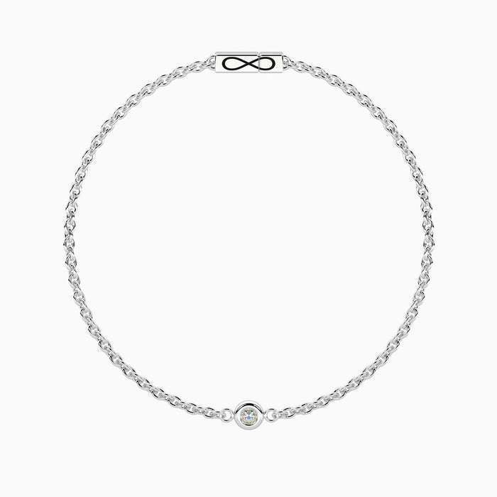 Bracciale infinity con diamante lab-grown