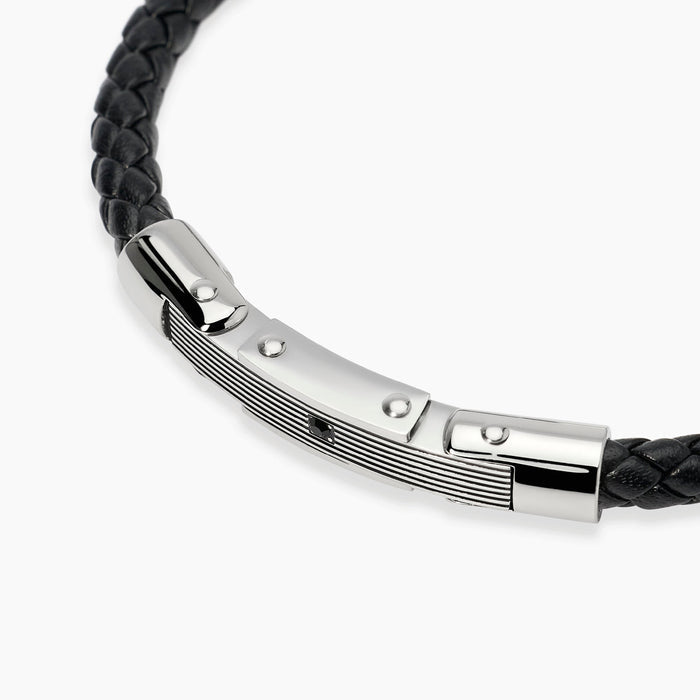 Bracciale con lab leather e piastra centrale
