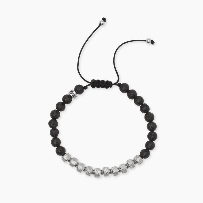 Bracciale con nylon e pietra lavica