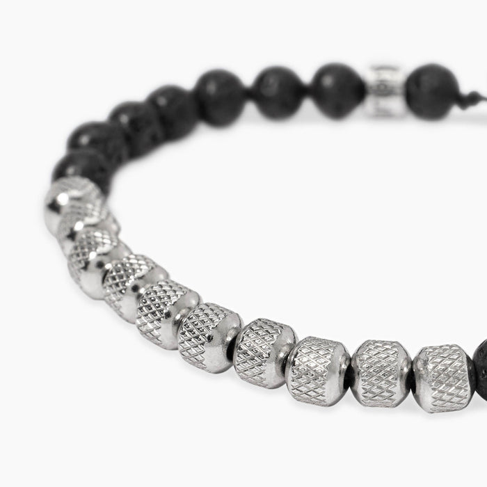 Bracciale con nylon e pietra lavica