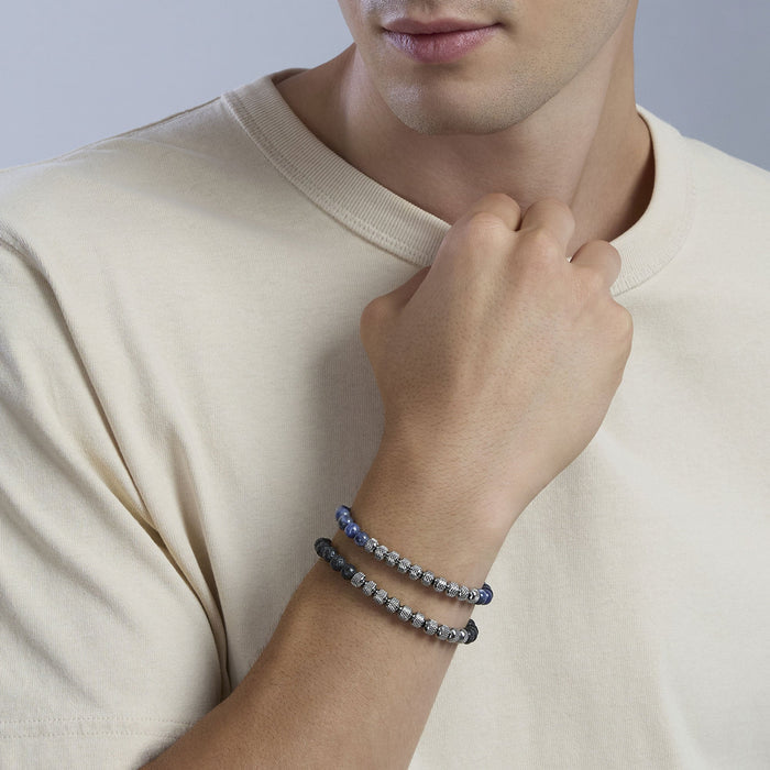 Bracciale con nylon e pietra lavica