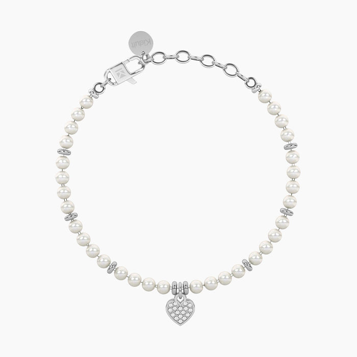 Bracciale perle con ciondolo cuore