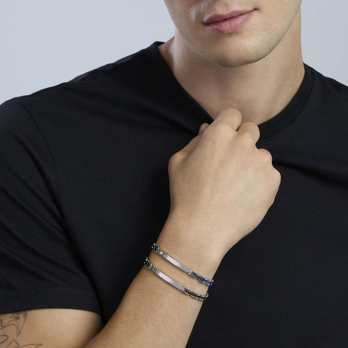 Bracciale con piastra e inserti in ceramica