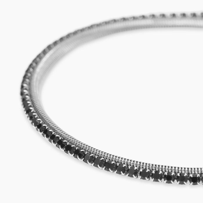 Bracciale con catena snake e tennis di cristalli