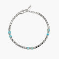 Bracciale con catena veneta e cilindri in diaspro azzurro