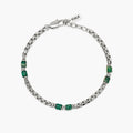 Bracciale con catena veneta e cilindri in diaspro verde