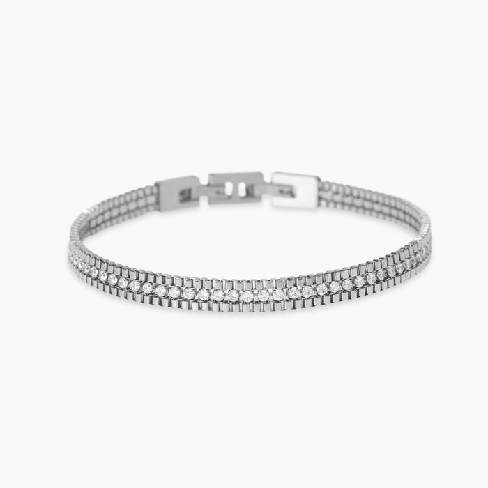 Bracciale con catene venete e tennis