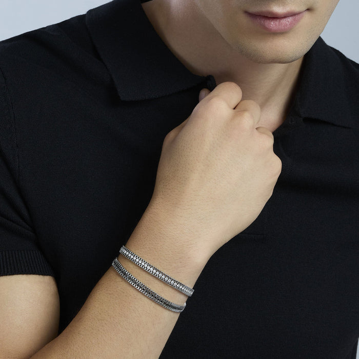 Bracciale con catene venete e tennis