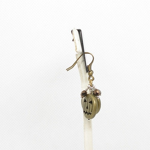 Brass Jack o Lantern Dangle Earrings