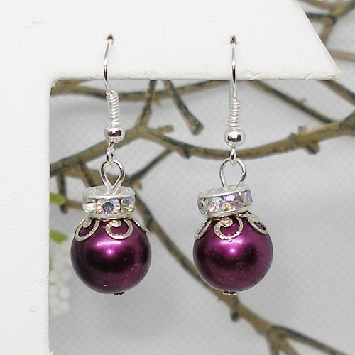 Burgundy Pearl Ornament Earrings