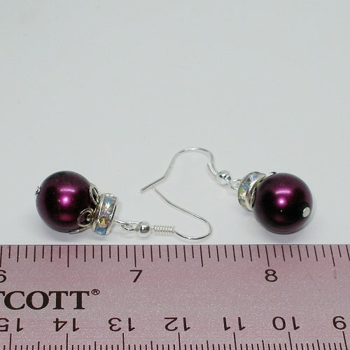 Burgundy Pearl Ornament Earrings