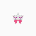 Ciondolo farfalla con cristalli rosa