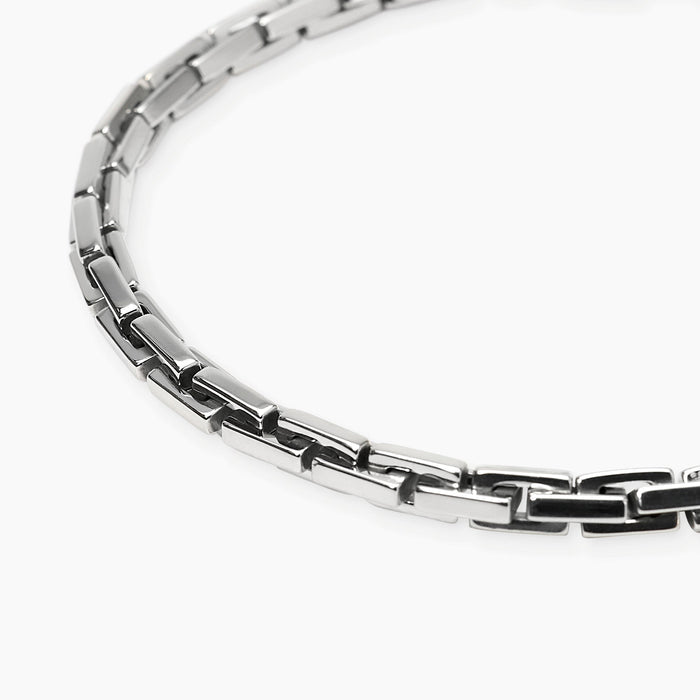 Bracciale in acciaio con catena cardano