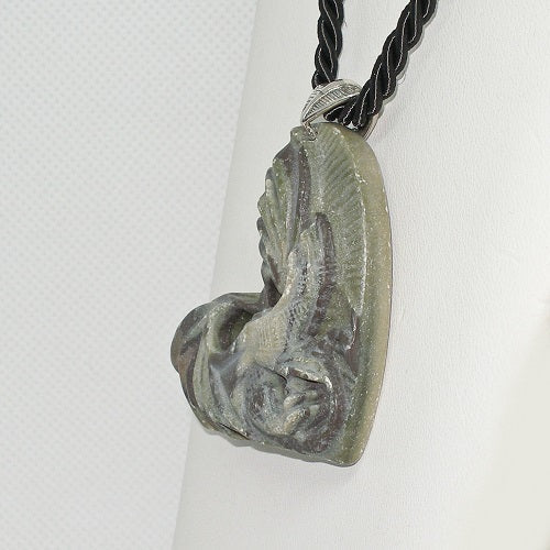 Carved Dragon Heart Pendant Necklace