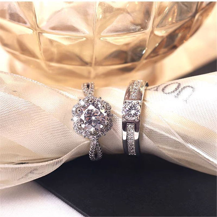 A radiant duo designed to symbolize love and commitment Celestial Promise Ring capture the sparkle of timeless romance. The brilliant center stone surrounded by delicate crystal accents creates a graceful design that feels both elegant and meaningful.