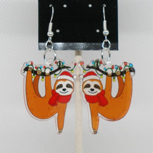 Christmas Sloth Earrings
