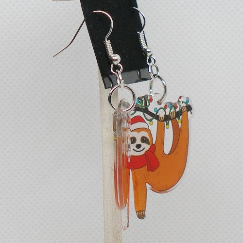 Christmas Sloth Earrings