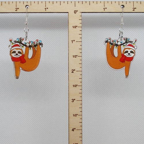 Christmas Sloth Earrings