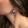 Chunky Sterling Silver Hoop Earrings from Taxco Artisan - Handmade Hammered Style - 7mm Wide