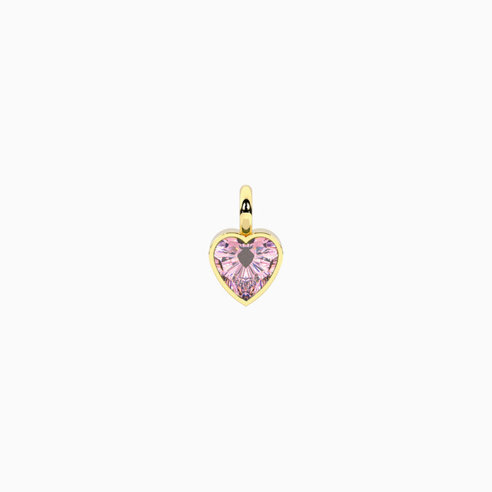 Ciondolo con zircone rosa taglio cuore