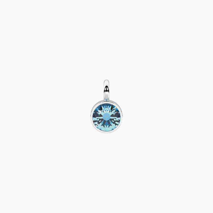 Ciondolo tondo con zircone azzurro