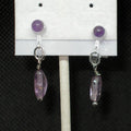 Clip on Amethyst Dangle Earrings
