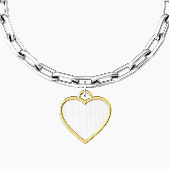 Coppia di bracciali con catena e frase Amor vincit omnia