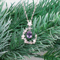 Crescent Moon Amethyst Pendant Necklace