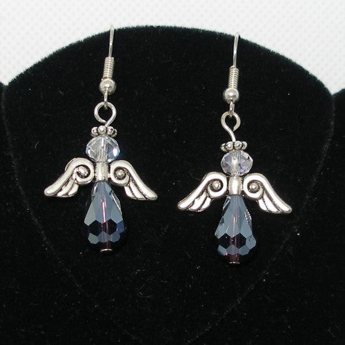 Crystal Angel Dangle Earrings