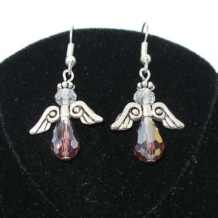 Crystal Angel Dangle Earrings