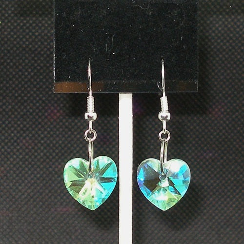 Crystal Hearts Dangle Earrings