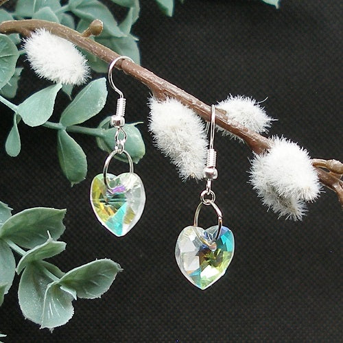 Crystal Hearts Dangle Earrings