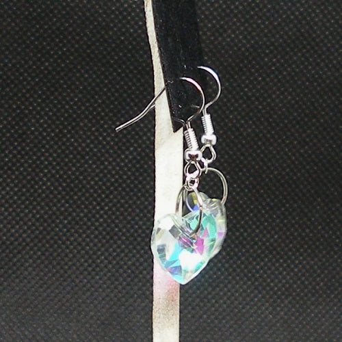 Crystal Hearts Dangle Earrings